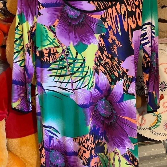 TBAGS LA Dress 3/4 Sleeve Floral Mini Med. EUC - Picture 8 of 8